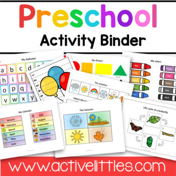 Preview of Preschool Worksheets (Interactive Preschool Activities Binder)