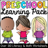Preschool Worksheets - Math and Literacy Learning Packet -