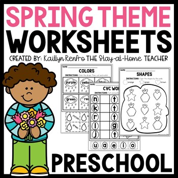 Preview of Spring Preschool Worksheets | April PreK Morning Work Toddler Spring Activities