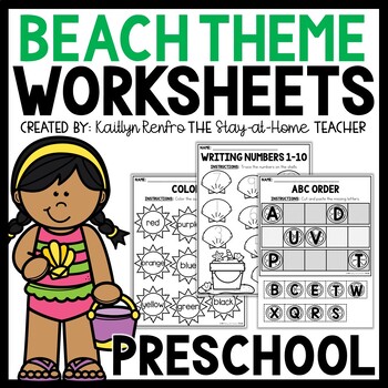 Preview of Summer Preschool Worksheets Packet | June Morning Work Summer Toddler Activities