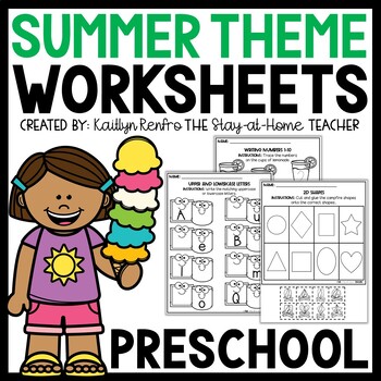 Preview of Summer Preschool Worksheets Packet | May Morning Work Summer Toddler Activities