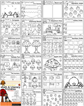 Preschool Worksheets - The Full Year Bundle by Planning Playtime