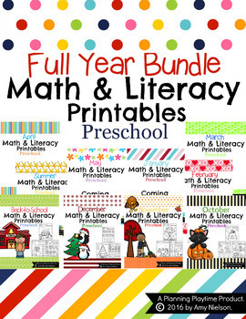 Preview of Preschool Worksheets - The Full Year Bundle