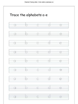 Preschool Worksheets - Tracing small Letters (lowercase) a-z by Imran Khan