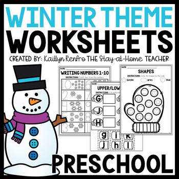 Preview of Winter Preschool Worksheets | January PreK Morning Work | Toddler Activities