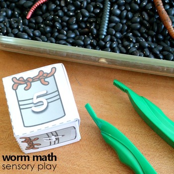 Preschool Worm Counting Cube Math Freebie by ECEducation101 | TpT