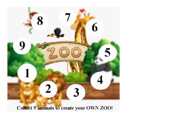 Preview of Preschool activities animals reward chart