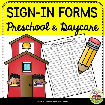 Preview of Preschool and Daycare Sign-In Forms