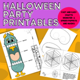 Preschool and Early Elementary Halloween Party Printables