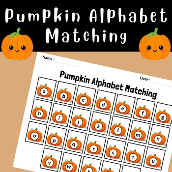 Fall Worksheet Octobre, Pumpkin Alphabet Matching- ABC Literacy | TPT