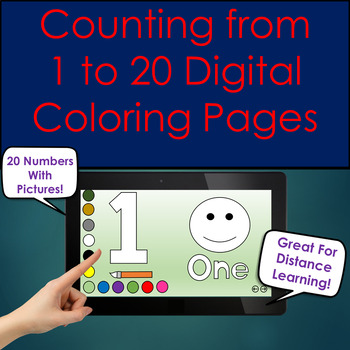 Preview of Preschool and Kindergarten Counting Digital Coloring Pages No Prep