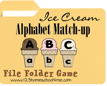 FREE Ice Cream Alphabet Match-up File Folder Game {Free Instant
