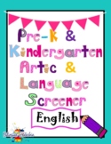Preschool and Kindergarten Language and Articulation Scree