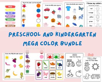 Preview of Preschool and Kindergarten Mega Color Learning Bundle