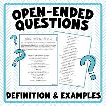 Preview of Open Ended Questions | Definition and Examples | Preschool and Kindergarten