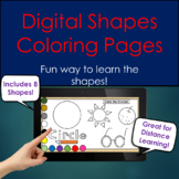 Kindergarten Shapes Digital Coloring Worksheets No Prep Di