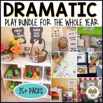 Preview of Preschool and Pre-K Dramatic Play Bundle!  29 Pretend Play Packs