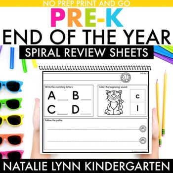 Preview of Preschool and Pre-K End of the Year Spiral Review Kindergarten Readiness Packet