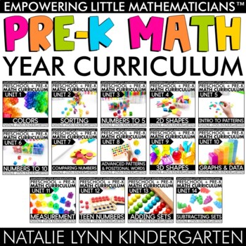 Preview of Preschool and Pre-K Math Curriculum GUIDED MATH lessons, worksheets, centers