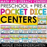 Preschool and Pre-K Pocket Dice Centers Math and Literacy 