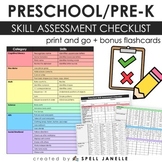 Preschool and PreK Skill Assessment Checklist with Bonus F