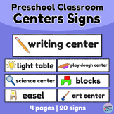 Preschool and Toddler Classroom Centers Signs
