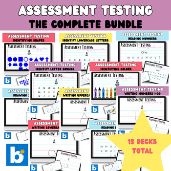 Preview of Preschool assessment testing bundle | Number Letter Color Shape Recognition