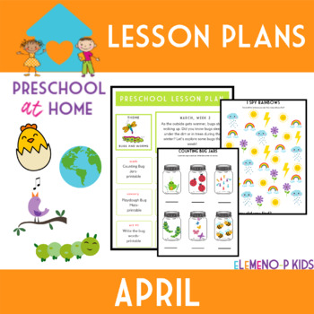 Preview of Preschool at Home Lesson Plans-April