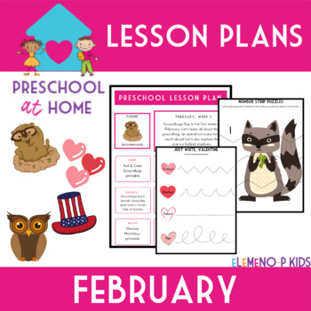 Preview of Preschool at Home Lesson Plans-February