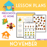 Preschool at Home Lesson Plans-November