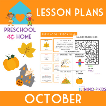 Preview of Preschool at Home Lesson Plans-October
