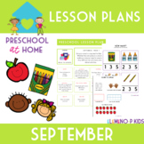 Preschool at Home Lesson Plans-September