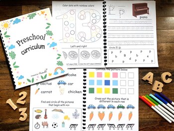 Preview of Preschool curriculum, Kindergarten worksheets for homeschool learning