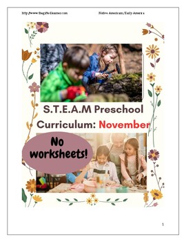 Preview of Preschool curriculum Lesson Plans fully written STEAM Reggio Montessori NOV