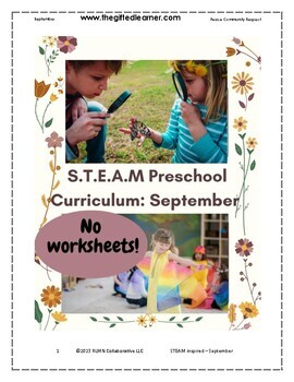 Preview of Preschool curriculum Lesson Plans fully written STEAM Reggio Montessori Sept