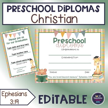 Preview of Preschool diploma - Religious - books
