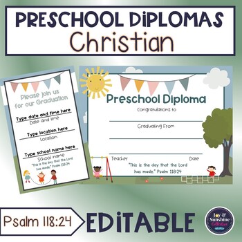Preview of Preschool diploma - Religious - kids