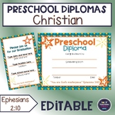 Preschool diploma - Religious - hearts and stars