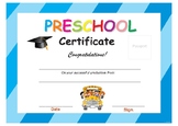 Preschool graduation certificates