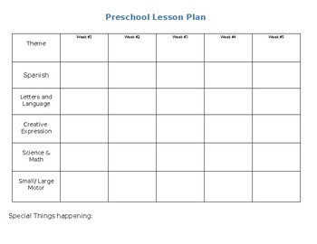 Preschool lesson plan by Teacher's Connection | Teachers Pay Teachers