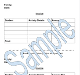 Preschool or After School Family Child Care Invoice Template
