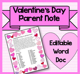 Valentine's Day Parent Note!