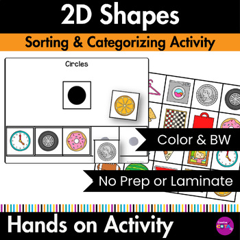 Preview of Kindergarten or Preschool Math Centers Shapes Sorting & Matching Activities