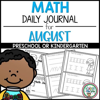 Preview of Preschool or Kindergarten Math Journal | Daily Math for August