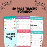 Preschool preK tracing practice workbook. 50 pages. Full c