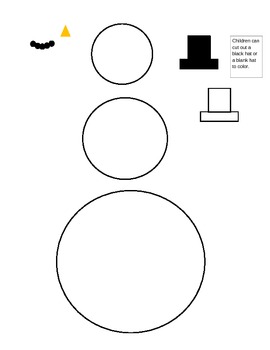 Preview of Preschool snowman template and lesson- Winter