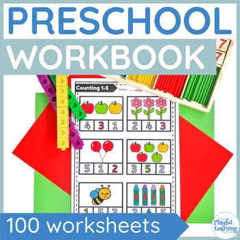 Preview of Preschool worksheets | PreK no prep morning work worksheets | 100 pages