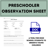 Preschooler Observation Sheet