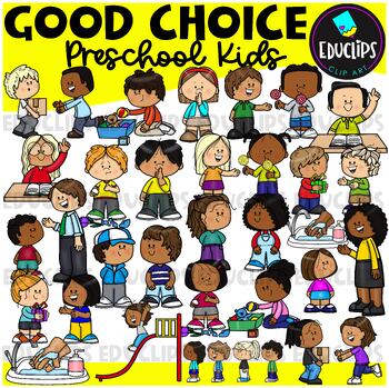 Preview of Preschoolers - Good Choices Clip Art Set {Educlips Clipart}
