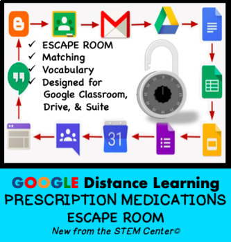 Preview of Prescription Medication Escape Room on Google Slides - Distance Learning 